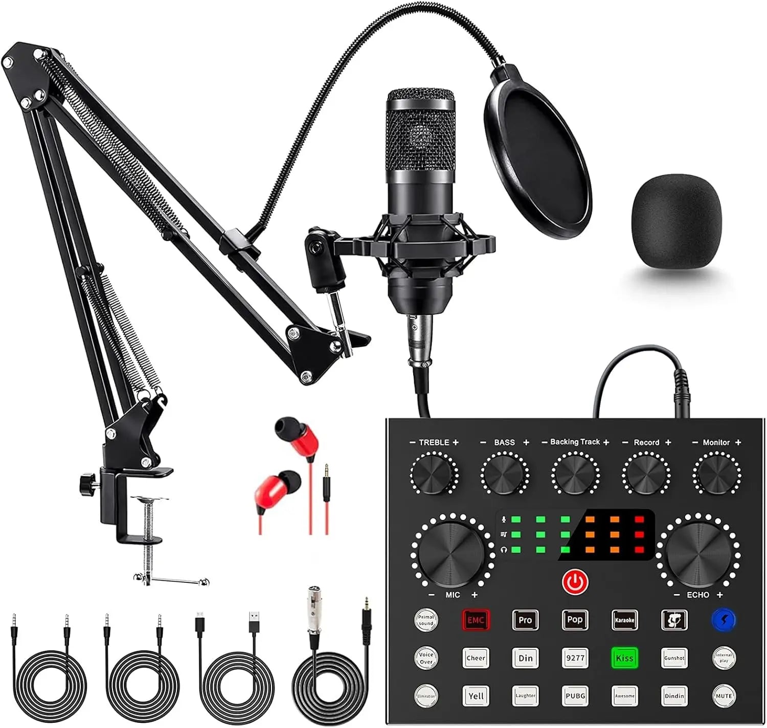 Ultimate Zealsound Podcast Equipment Bundle: BM800 Microphone & V8S Voice Changer for Pro-Level Podcasting, Live Streaming, and Content Creation!